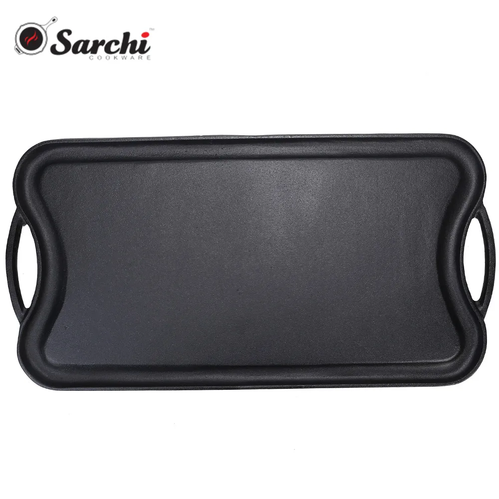 Rectangle 20inch cast iron double sided grill and griddle
