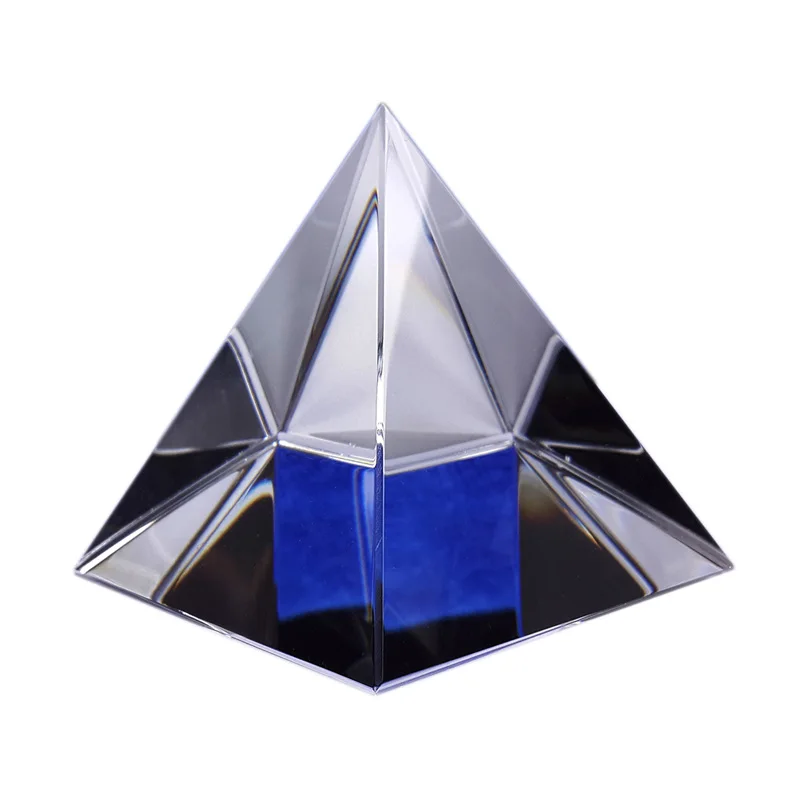 2.3inch Healing Stone Crystal Blank Pyramid Clear Carved Obsidian Pyramid