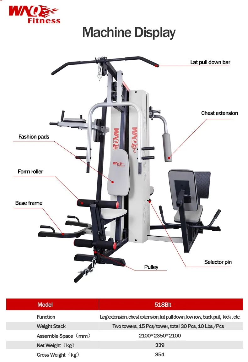 WNQ -518BI Standard 5-Stations Multi Station Gym Equipment  station multi fitness equipment