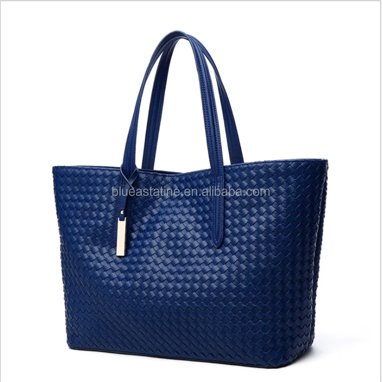 2017 new woven PU large shoulder bags simple fashion Women handbags