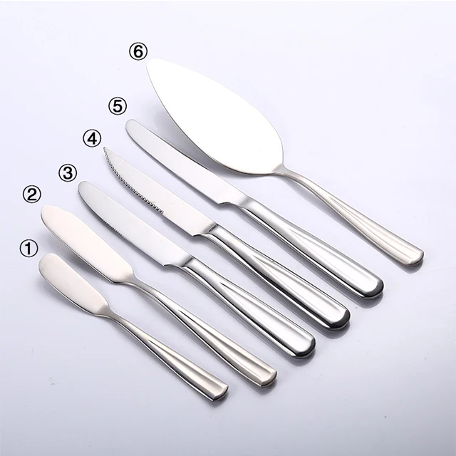 
high quality flatware dinner knives customized with logo cutlery knives stainless steel tableware knives 