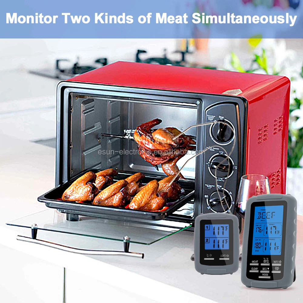 Беспроводной дистанционный цифровой термометр для мгновенного считывания мяса с кухонным таймером