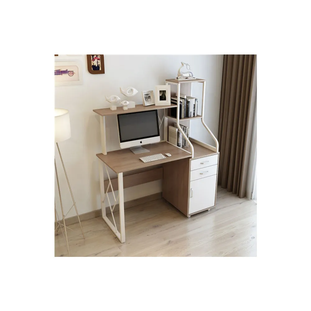 Деревянный компьютерный стол, ПК, ноутбук, учебный письменный стол с ящиками и книжной полкой для дома и офиса