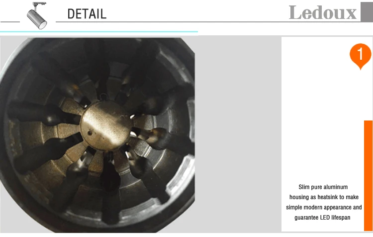 LED Track light Adjustable Spotlight 4 Wires 3 Circuits CE Aluminum Housing Commercial Office Showroom