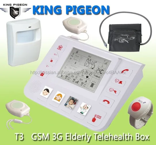 Gsm GPRS 3 г Telecare коробка t3. король голубь 3 г telecare, старший здоровье хорошим, GSM старший сигнализации