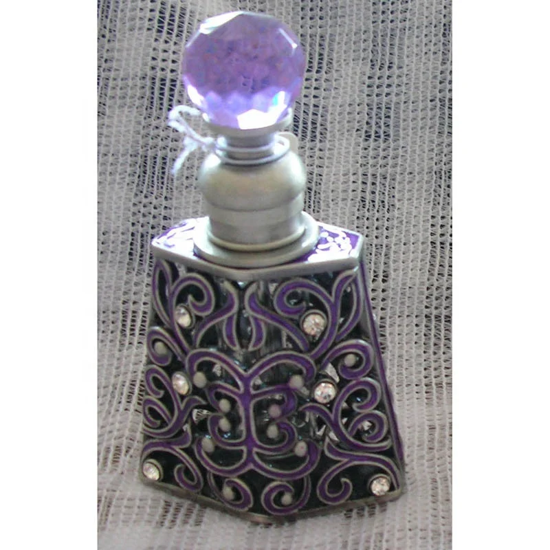 6ml Antique Metal Pocket Bag Perfume Bottle Empty Glass Essential 0il Bottle OEM ODM Manufacturer#70054/70055/70056/70057