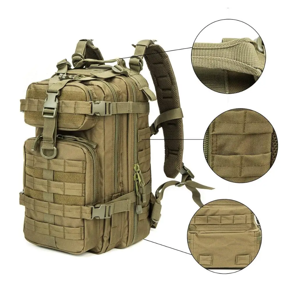 600D Polyester Tactical Assault Backpack Water Resistant  Rucksack Outdoor Trekking Backpack