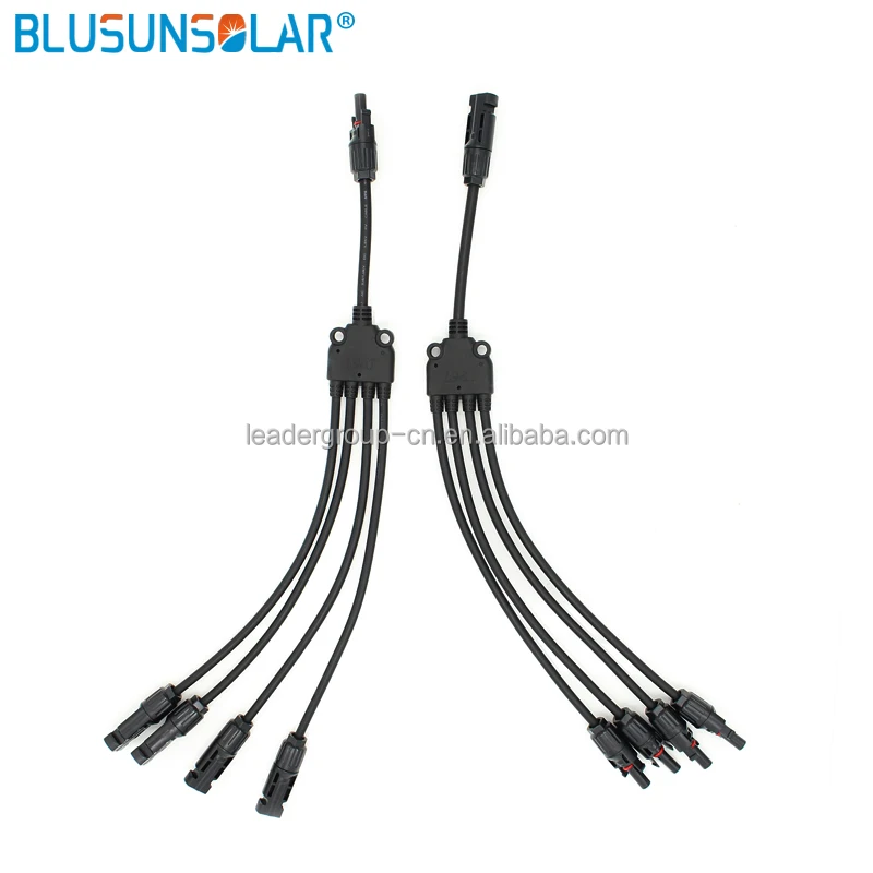 1000V DC 4 in 1 Y Branch Solar Panel Cable Splitter Coupler Solar  Connector Solar Wire Connector with Male and Female Connector