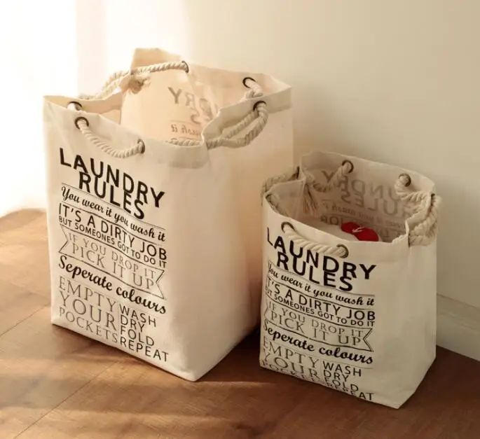 
hot selling big cotton laundry bag with rope handles 