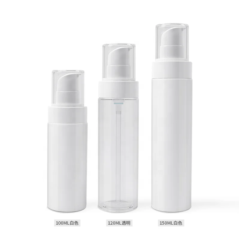High quality 100 ml 120 ml 150 ml White/Clear empty PET plastic cosmetic packaging bottle duckbill emulsion bottle