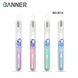 Banner Custom Logo Charcoal Tooth Brush Adult Travel Eco Friendly Black Soft Bristles Toothbrush With Transparent PP Box