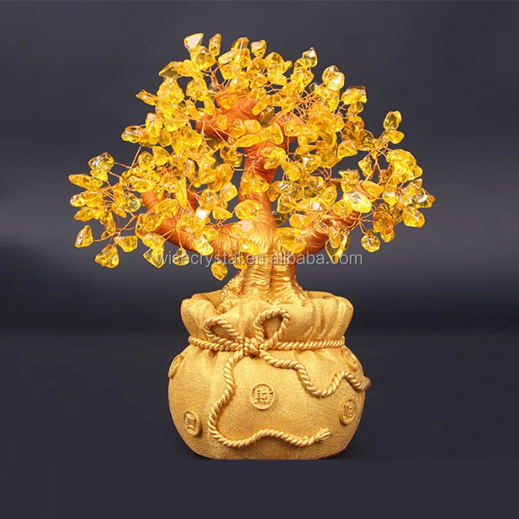 Rock stone healing crystal tree crystal rose quartz reiki tree