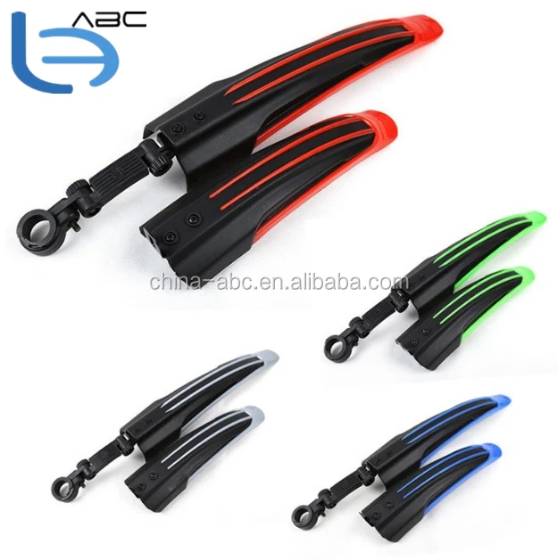 Adjustable Mountain Bike Bicycle Front Rear Fenders Mudguards Black Set Cycle Parts