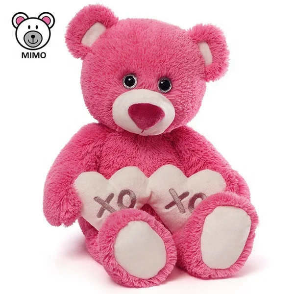 Couple Wedding Gift Plush Pink And Blue Teddy Bear Toy With Heart OEM Custom LOGO Stuffed Animal Soft Plush Teddy Bear Valentine