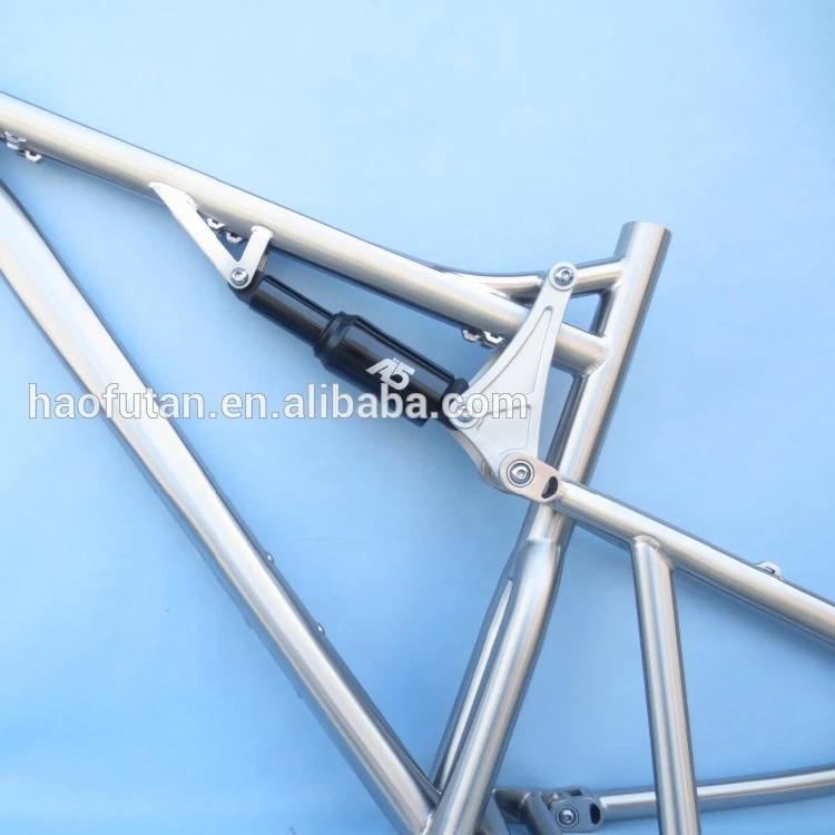 High end full suspension titanium fat bike frame 26 inches 4.8 tires 120mm travel fatbike frame