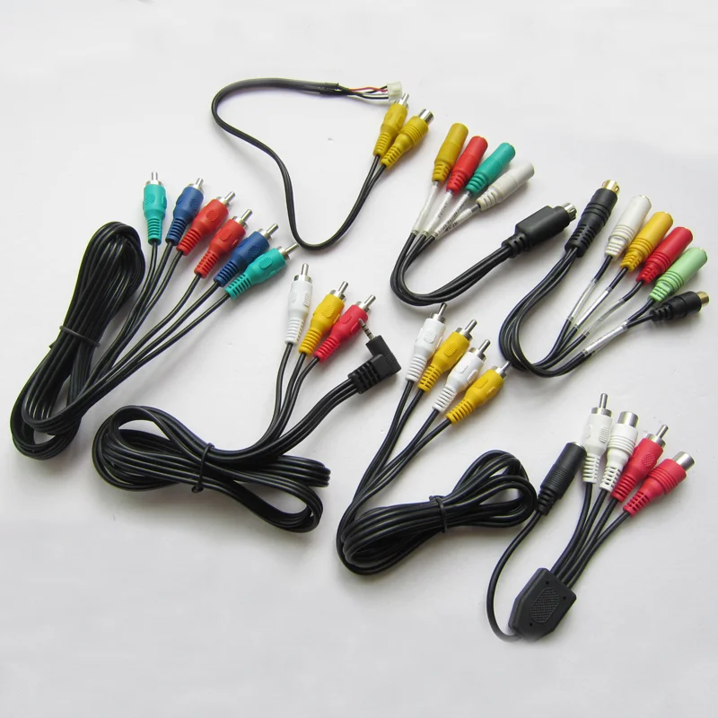 Hot sell Right Angle Stereo to RCA Cable White/Yellow/Red Audio Cable