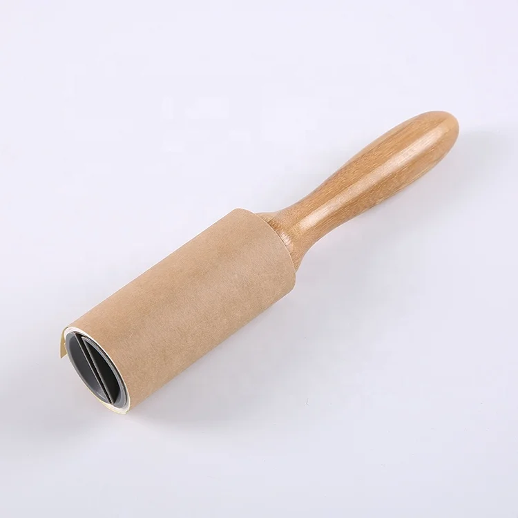 8cm/10cm Lint roller bamboo handle dust remover sticky paper roll