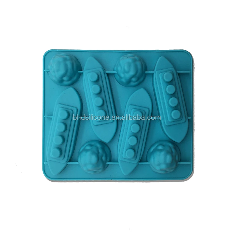 BHD 8 cavities latest design titanic ship toy shape fine Silicone ice cube mold