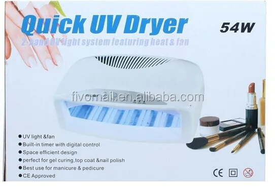 Two Handed 54 Watt Nail Gel UV Lamp with Fan for 2 Hands
