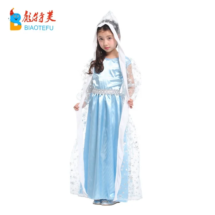 TV&Movie Elsa Frozen cloak costumes hot sale Elsa long sleeve fancy dress party cosplay dress costumes in stock