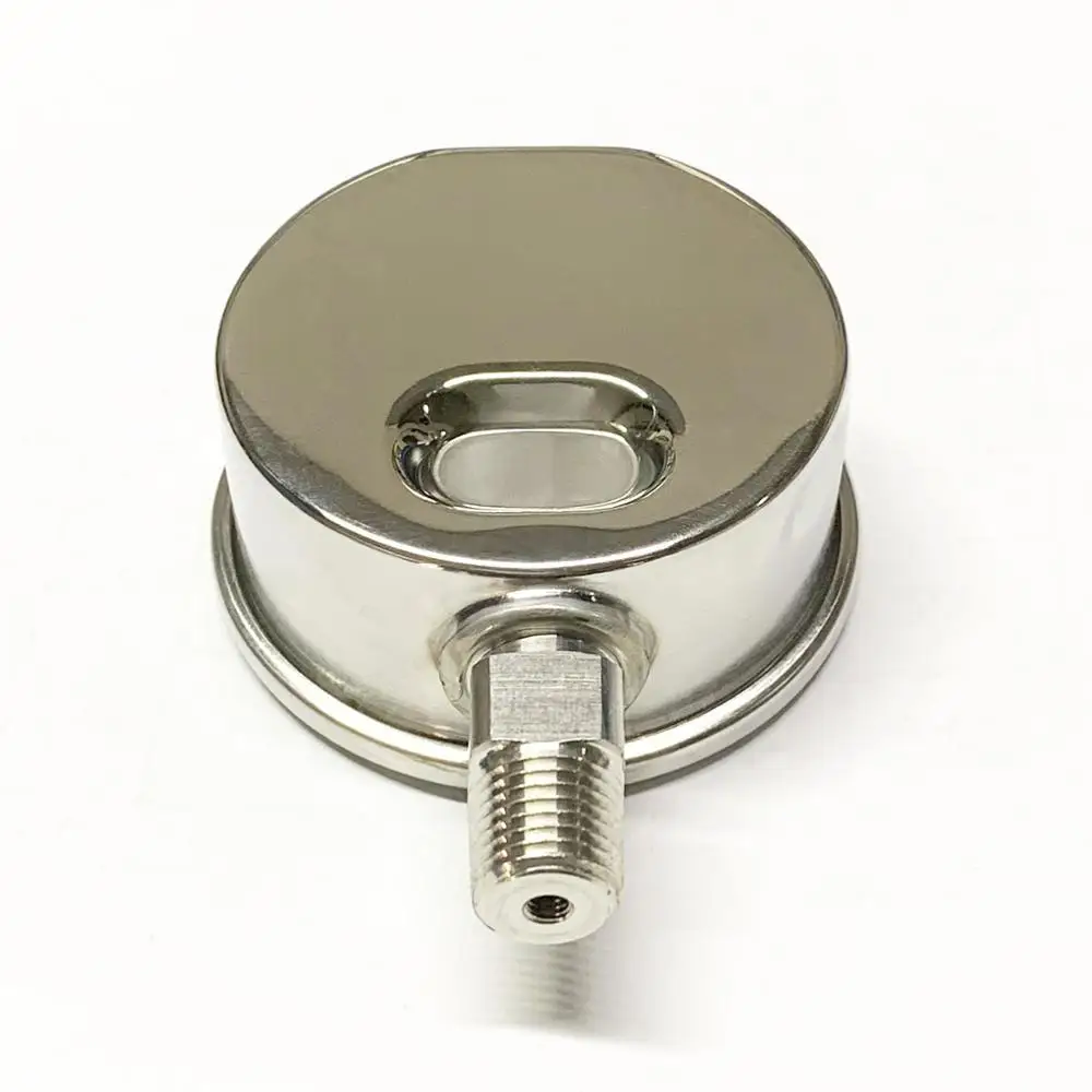 200PSI 1/4NPT 316/304l SS 60mm Safety Bourdon Type Gauges Stainless Steel High Temperature Resistant Glycerin Pressure Gauge