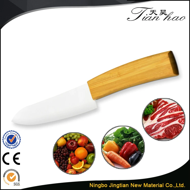New Arrival Kitchen Dining 4 Inch Bamboo Handle Ceramic Blade Knife