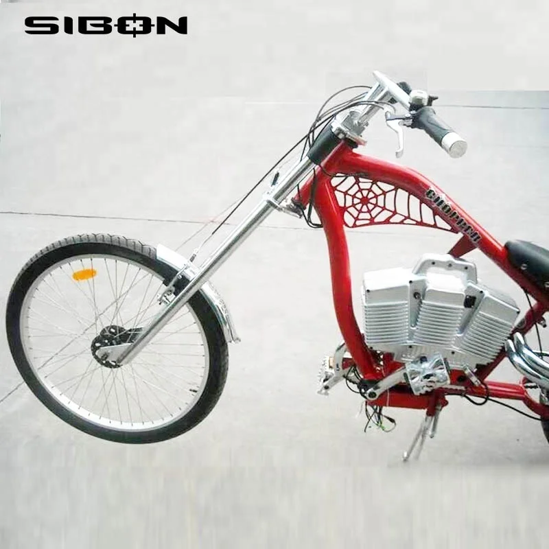 SIBON 4BV 500W lithium battery suspension fork V brake fat tire red electric bike chopper for adult from China