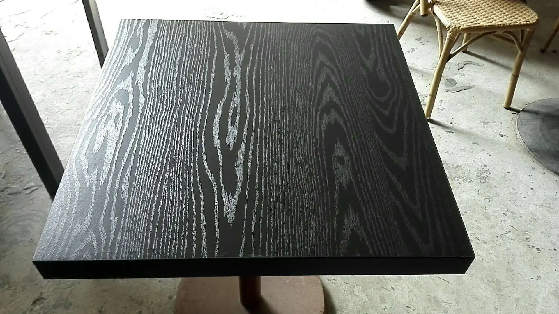 Uv Resistant Modern Laminate Hpl Melamine Wood Cafe Wooden Restaurant Dining Table Top