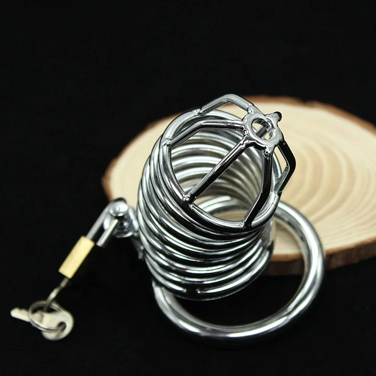 Padlock Spiral Cock Ring Sleeve Male Chastity Device Cage Cock Ring BDSM Male Adult Sex Toys