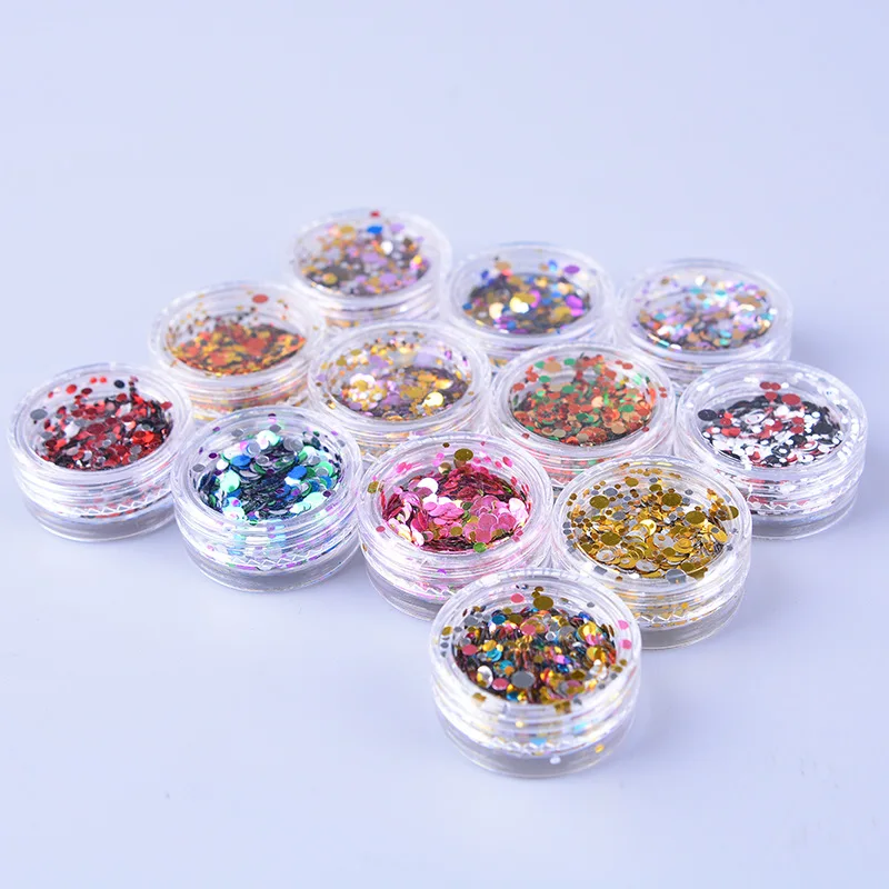 2g Jar Box Holographic Glitter Powder Shining Sugar Glitter Dust Powder Manicure Nail Art Decoration Colors