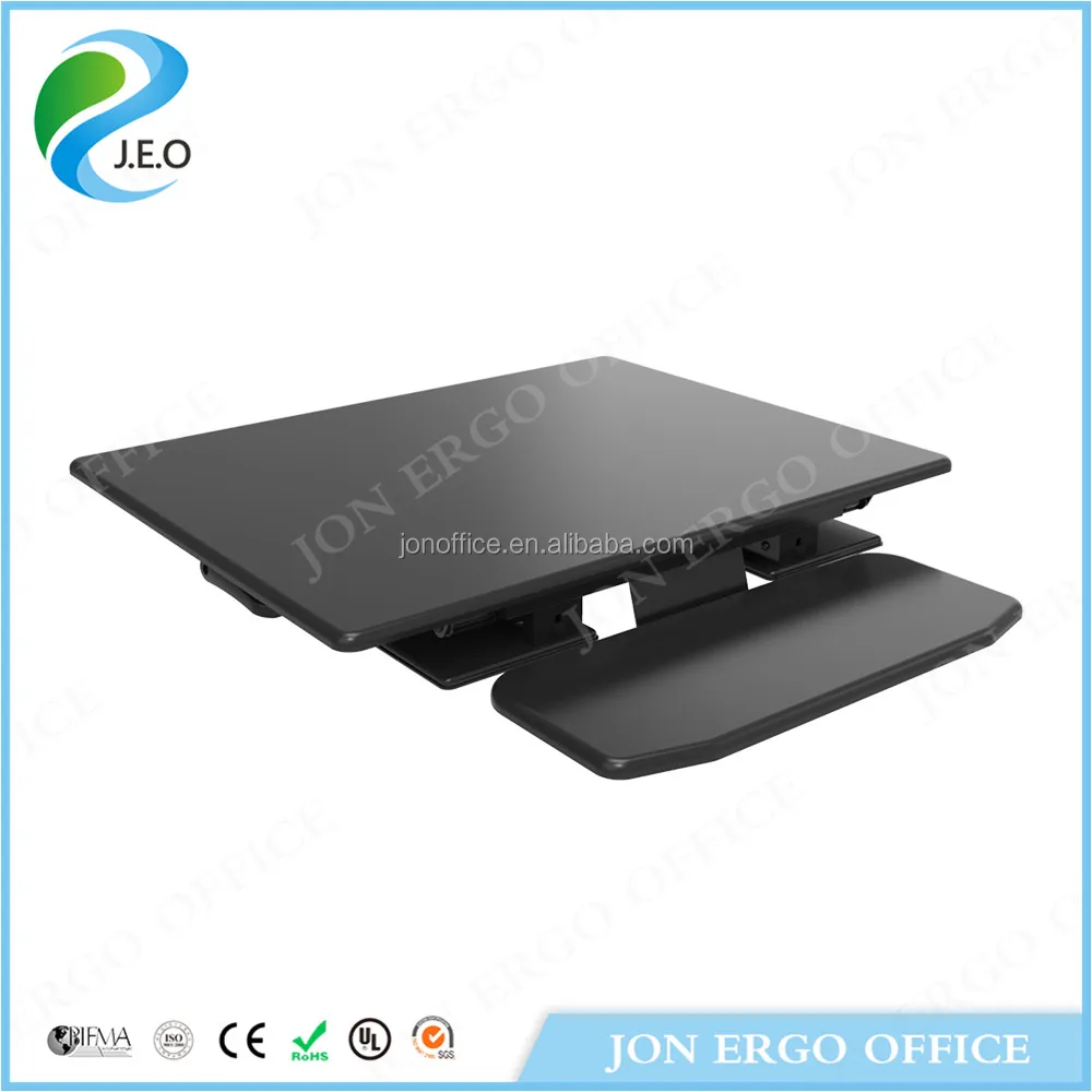 
JEO LD08 Standing Desk - Adjustable Height Desk Riser - Sturdy 32in. Wide Sit Stand Up Desk with Retractable Keyboard Tray 
