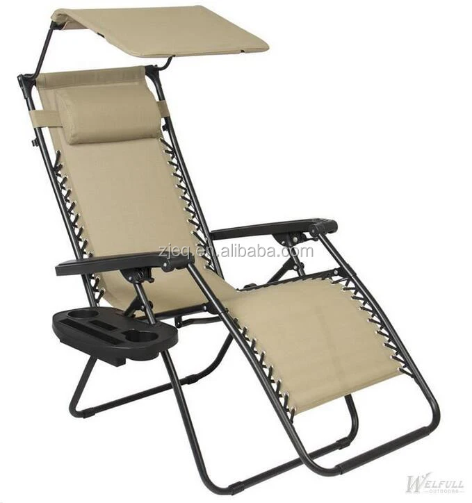 Set of 2 Outdoor Zero Gravity Chair Reclining Lounger with Sun Shade and Headrest