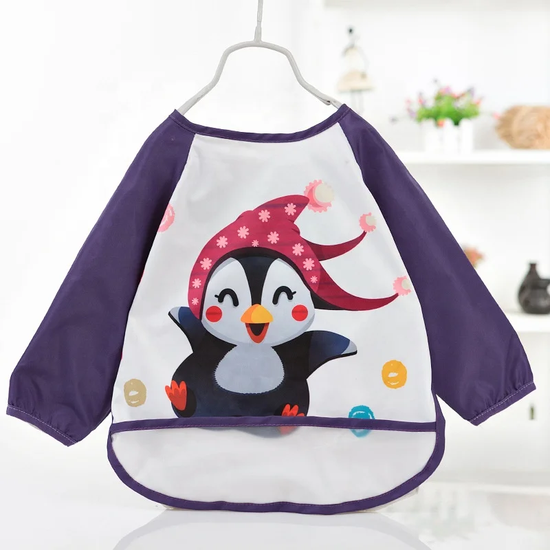 
New Cloths Apron Baby Feeding Baby Bibs Long Sleeve Waterproof 
