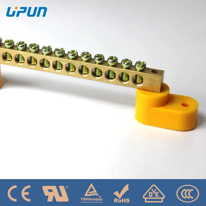 
7 positions ground wire row copper electrical bar neutral terminal block 