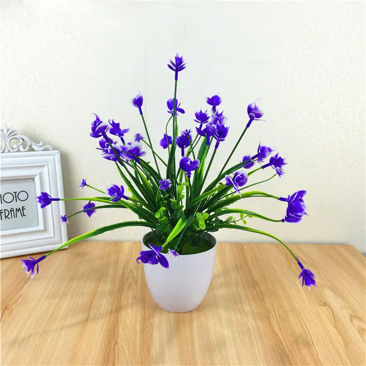 Artificial Flowers,Plants Faux Plastic Greenery Shrubs Indoor Outside Hanging Planter Home Wedding Garden Decor