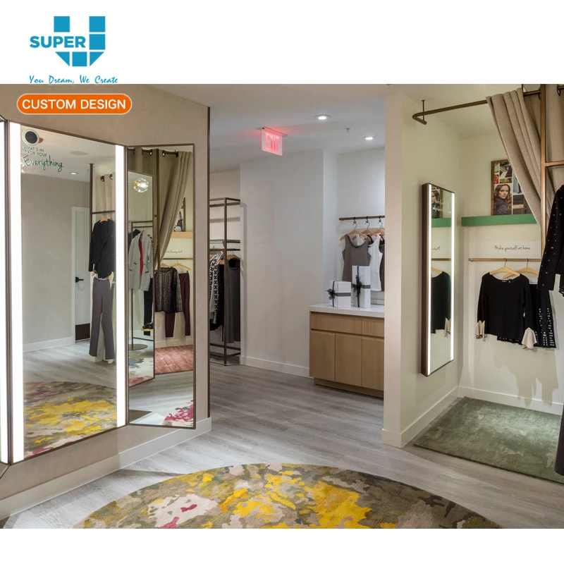 China Manufacturers Wholesale Professional Custom Fashion Shop Fittings Retail Fitting Rooms Display