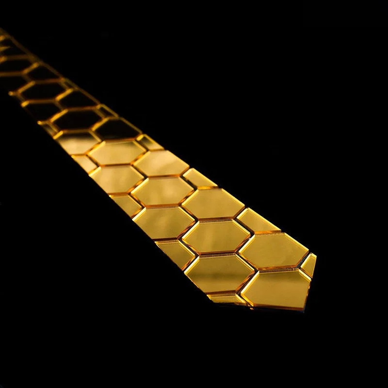 Роскошный зеркальный галстук-бабочка Hex для свадьбы или