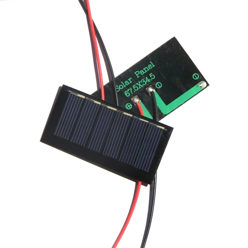 Solar Cells Panel 3V 0.24W Portable A grade Polycrystalline Silicon Solar Generator 67.5*34.5mm Mini Solar Cell Board with Cable