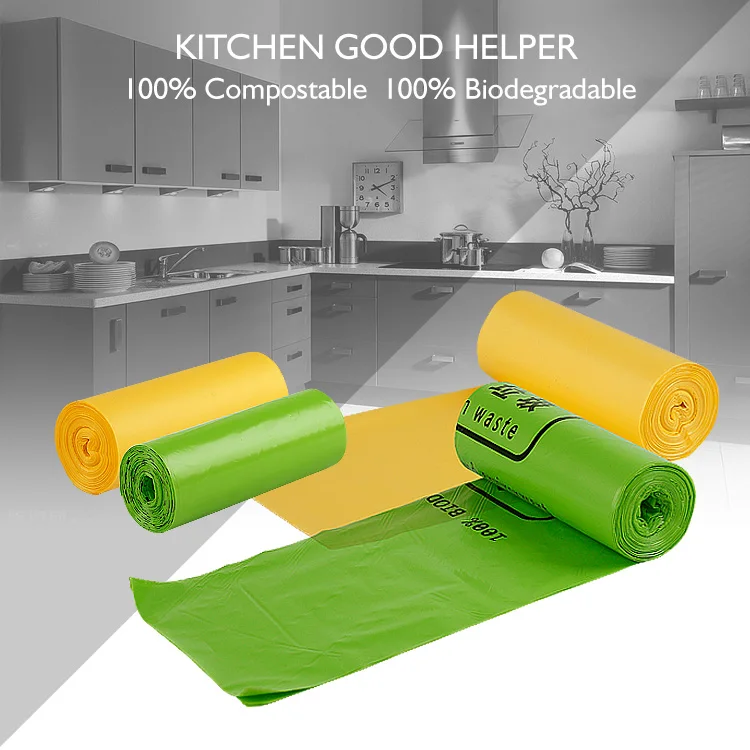 
100% compostable kitchen waste bag with Starch 