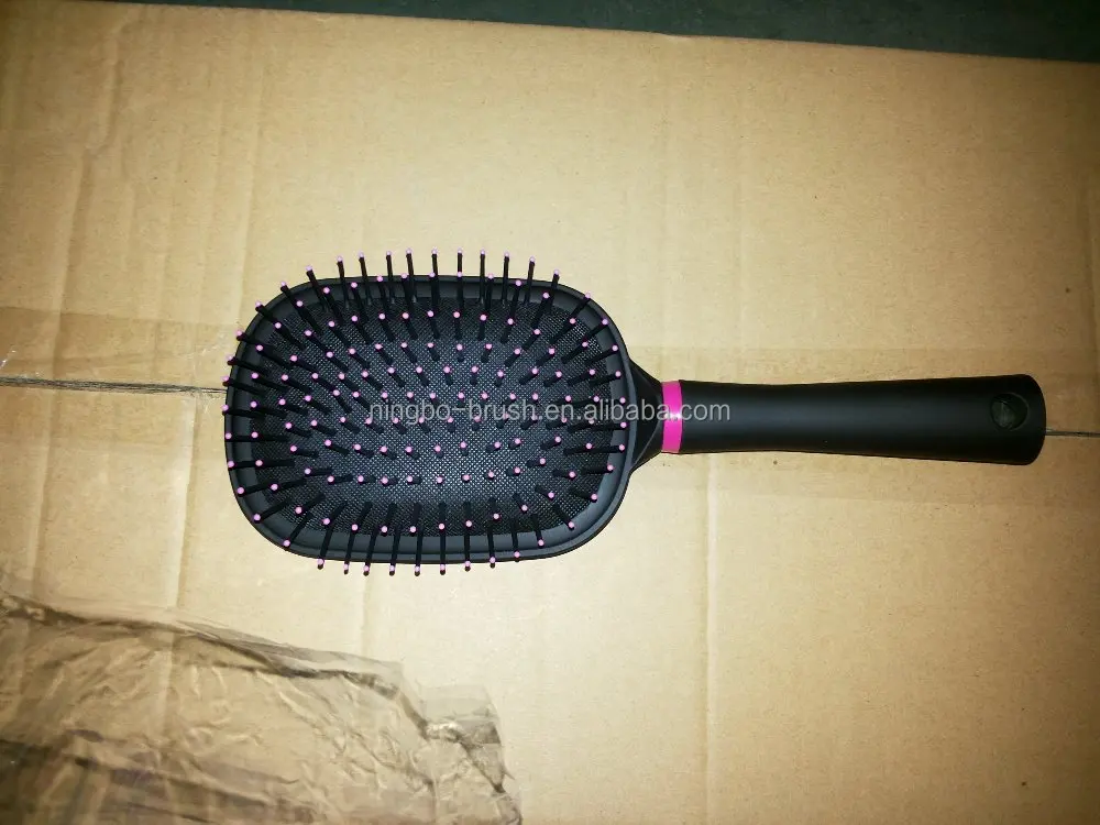 
beauty hair products round rubber hairbrush of hair salon /plastic hair brushes/paddle hair brush comb ningbo yinzhou wholesale 