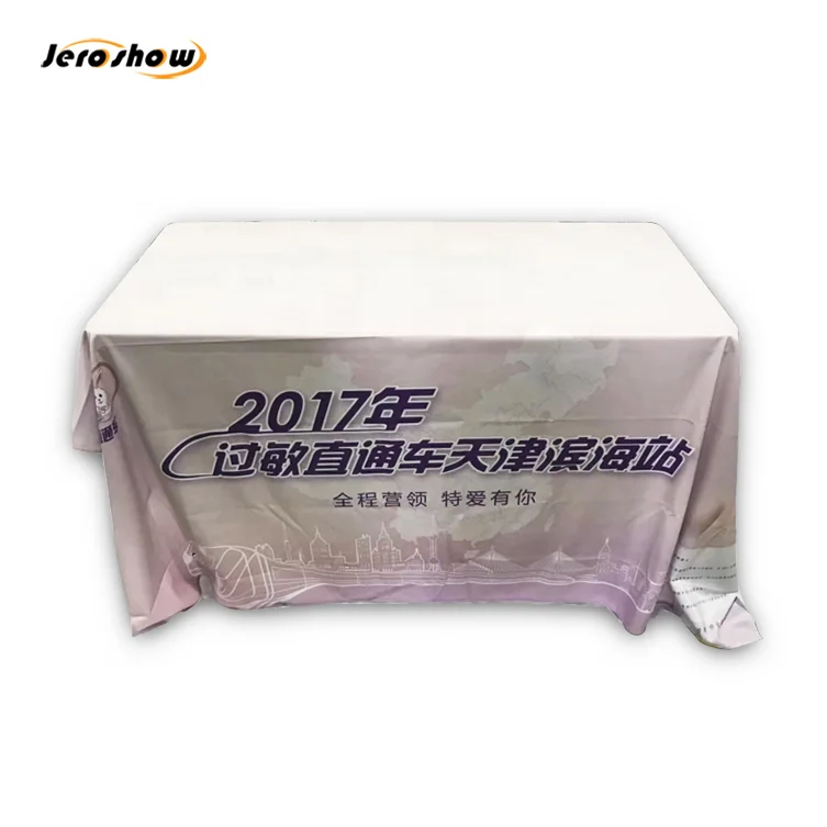 Wholesale Polyester 6ft 8ft Trade Show Custom Printed Standard Stretch Table Cover Exhibition Table Cloth