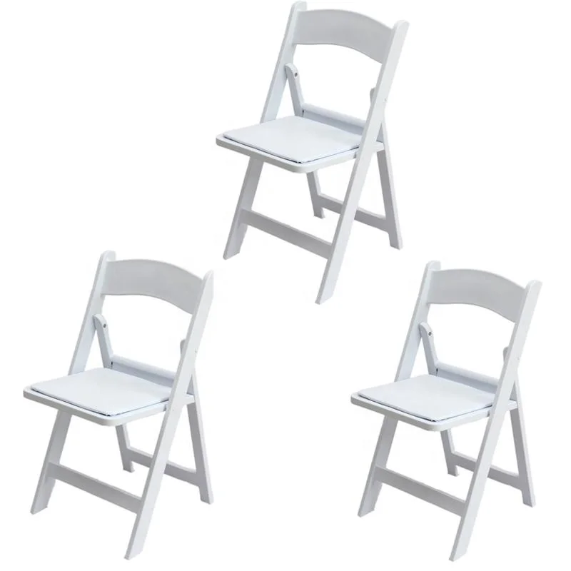 Plastic Mahogany Wedding Resin Foldable Chair with Vinyl Padded Seat for Indoor and Outdoor Events