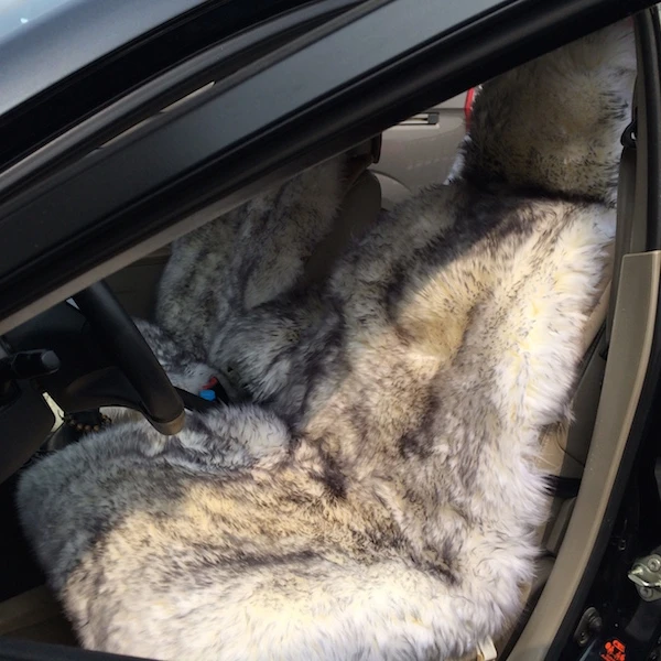 Animal shaped Sheepskin Car Seat Cover