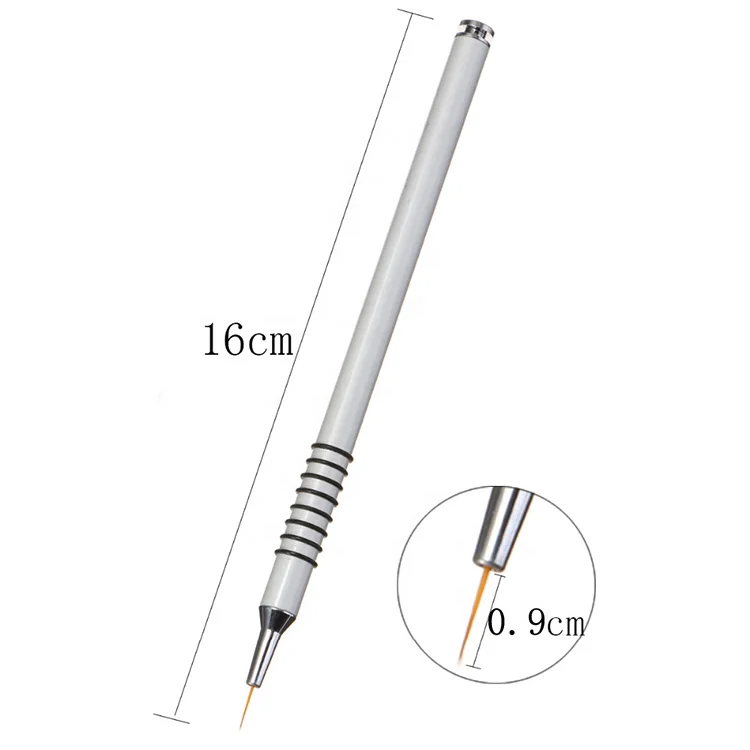 New OEM Wholesale Nylon Hair Aluminum Handle Nail Art Liner Brush