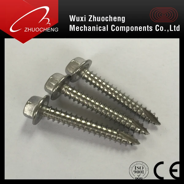 High quality Stainless steel DIN7504N hex head flange self tapping screw with ISO certification