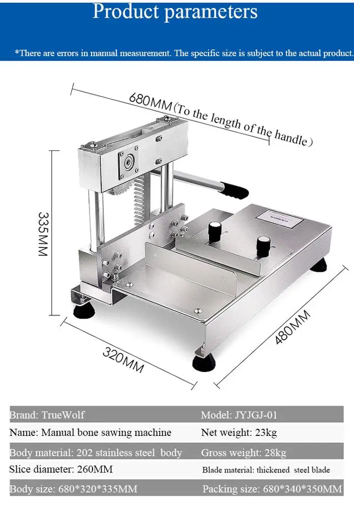 23kg Stainless steel meat bone  saw / meat cutting bone saw machine
