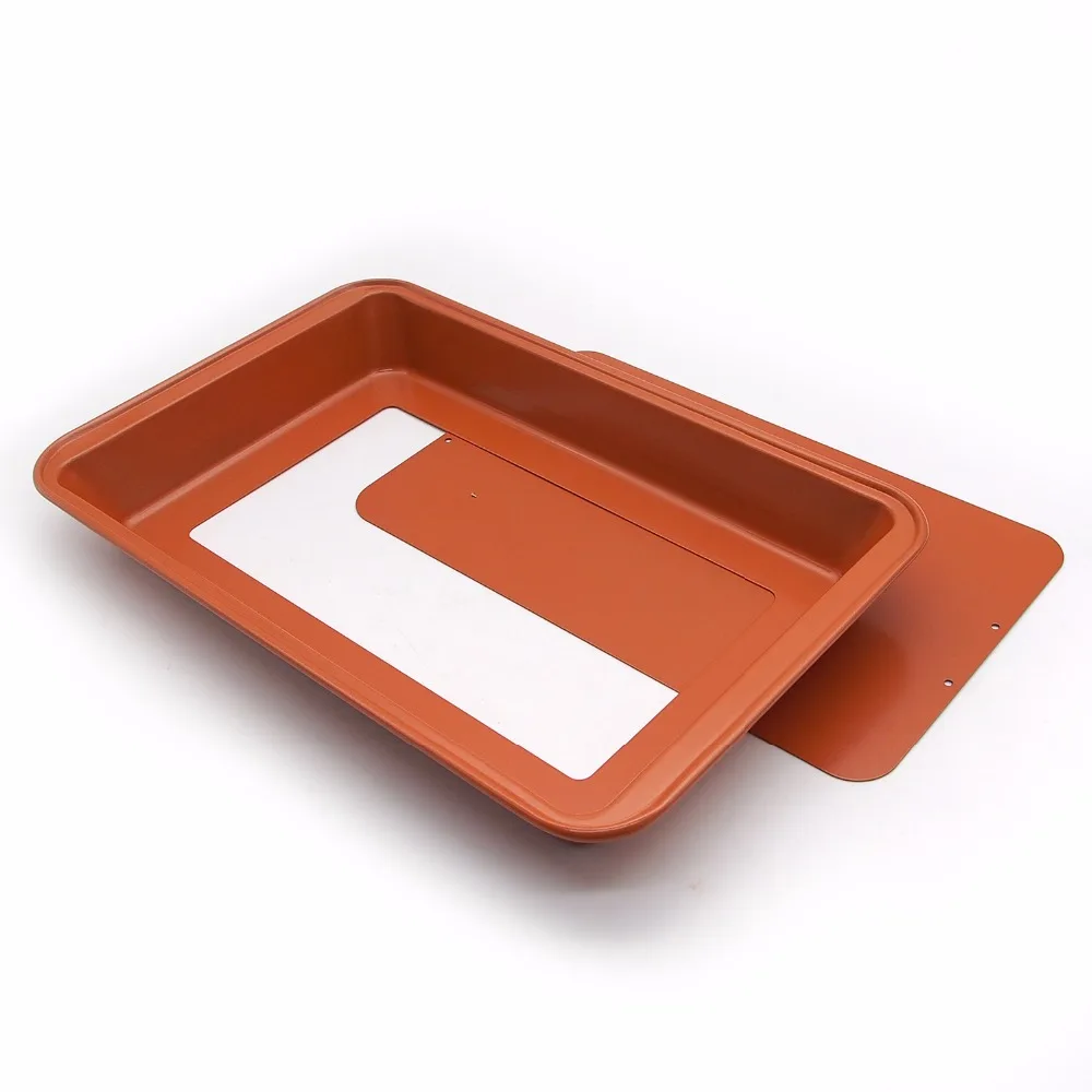 Amazon 12 inch Copper Nonstick Brownie Baking Pan Cutter with Built-In Slicer