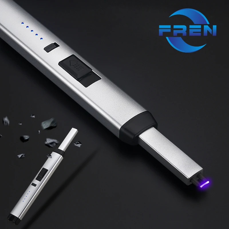 Безопасная зажигалка с USB перезаряжаемая ветрозащитная Зажигалка для кухонной плиты беспламенная электрическая Свадебная без газа