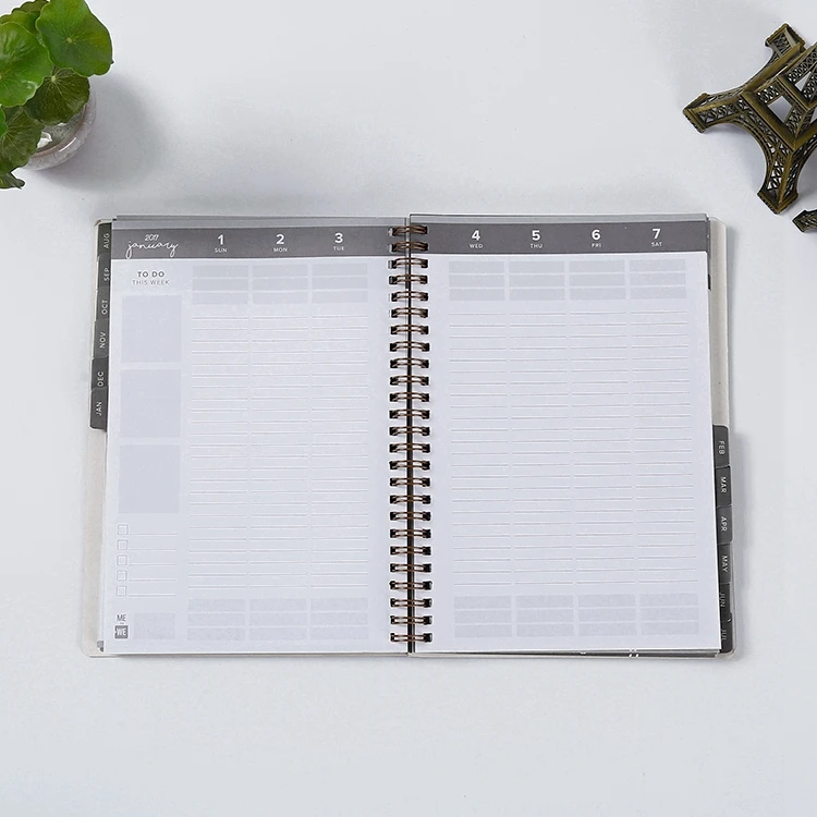 Promotional pretty school stationery debossed planner journal notebook