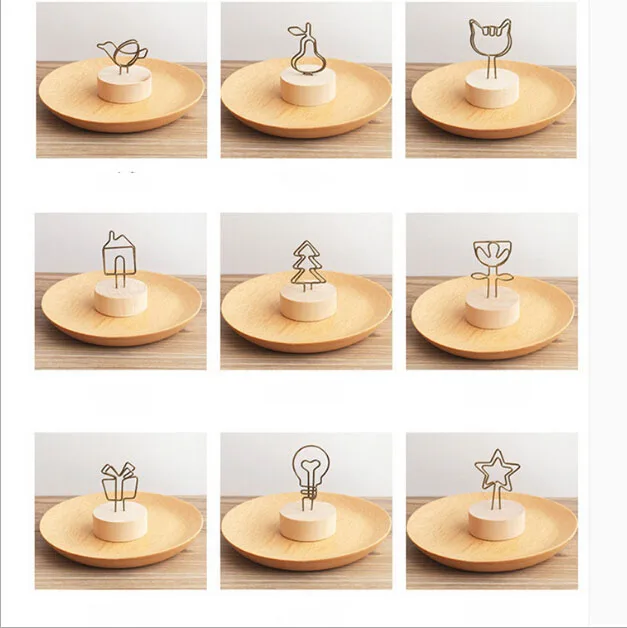 factory business card clip holder wooden sring clip